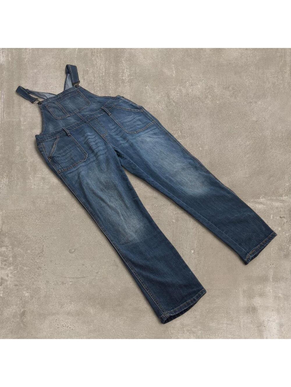 Gap Denim Overalls Womens Large Blue Jeans Straight Leg Workwear Dungarees